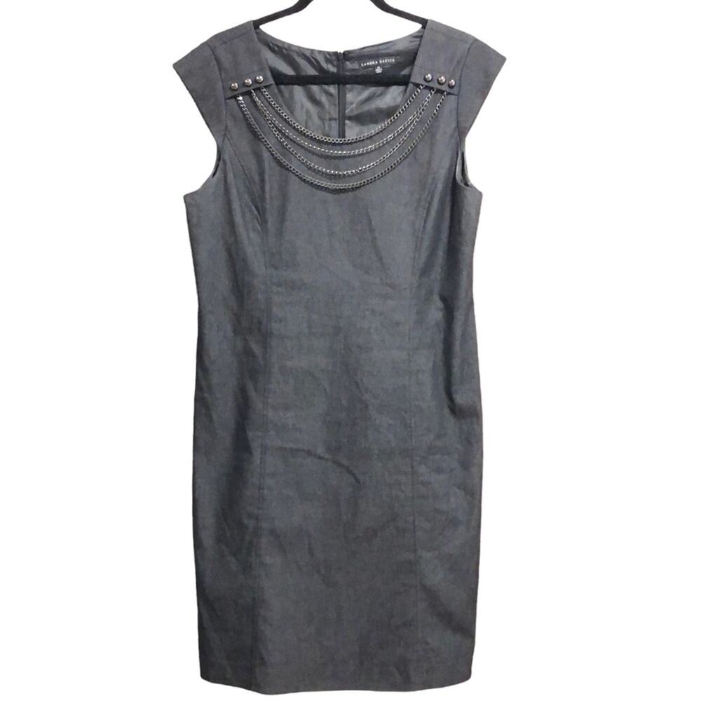 Sandra Darren Denim Sheath Dress Size 14